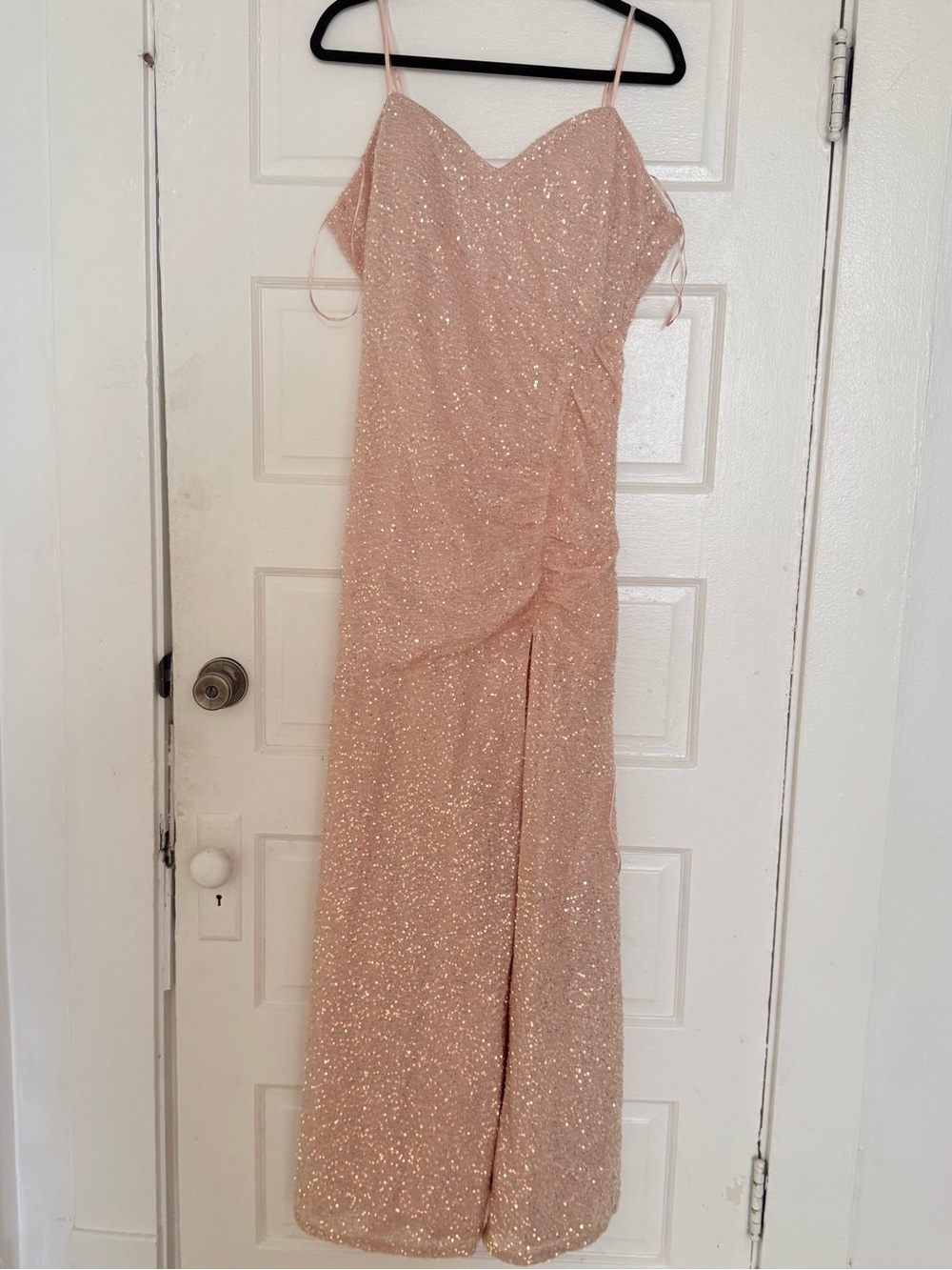 Sparkling Blush Pink Sequin Long Dress